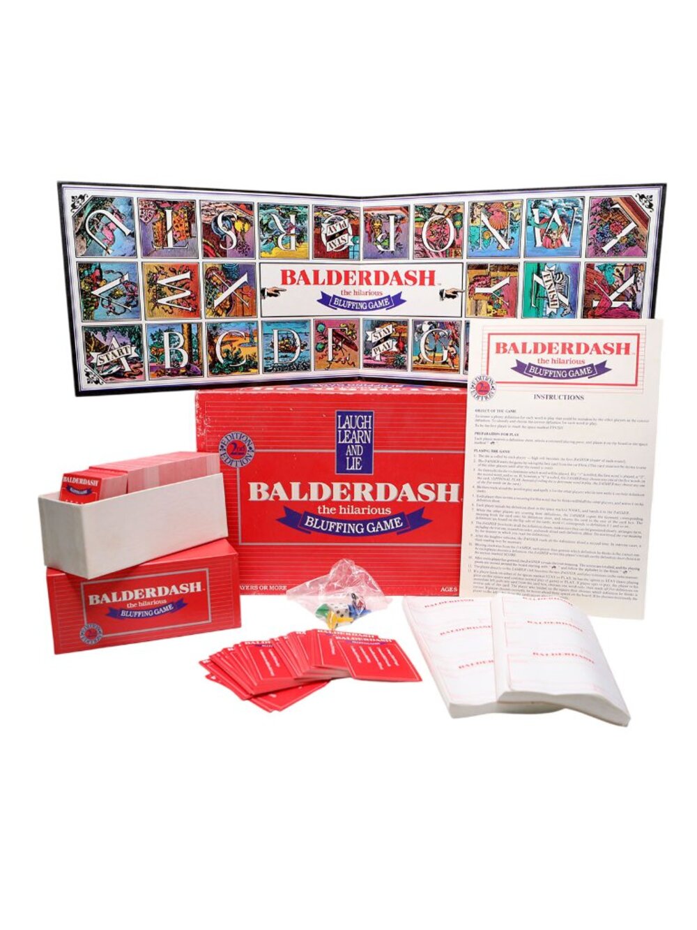 Vintage Balderdash Board Game 2nd Edition Red Gameworks 1988 100% Complete Retro
